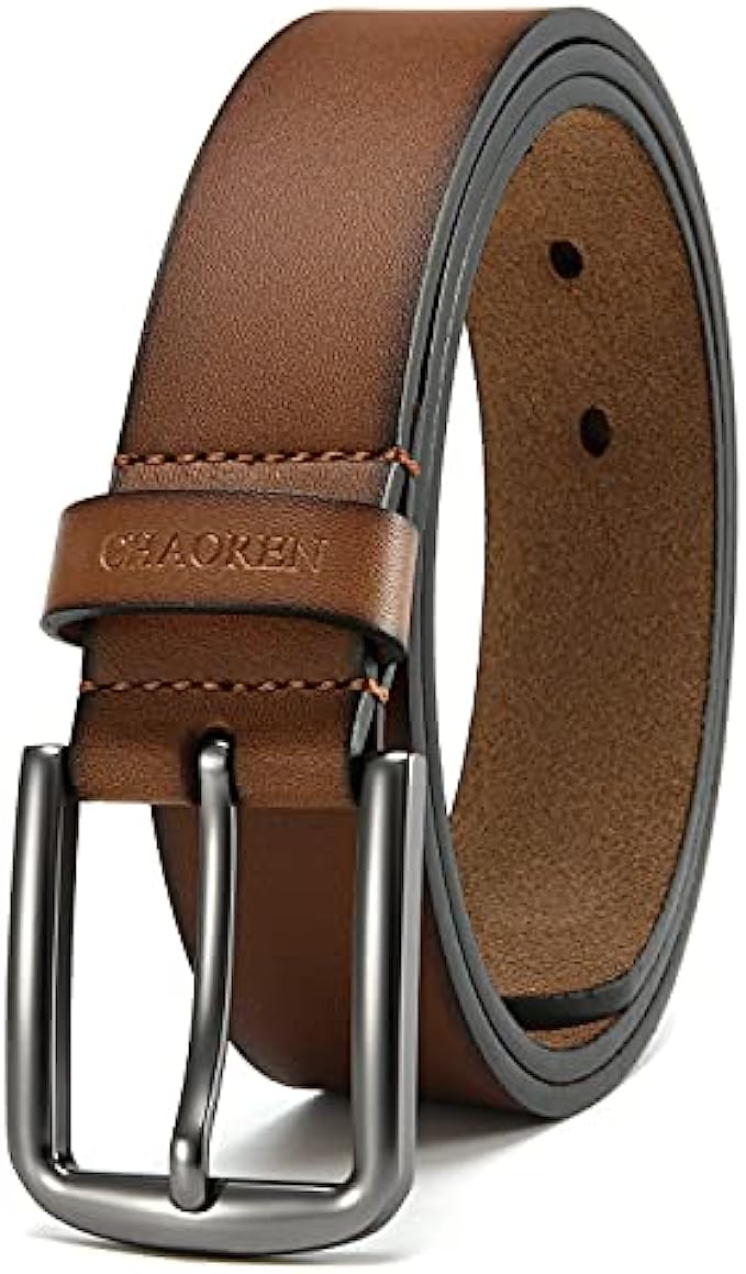 Chaoren Mens Belts for Jeans 1 3/8, Mens Belts Leather, Mens Belts Casual  and Dress