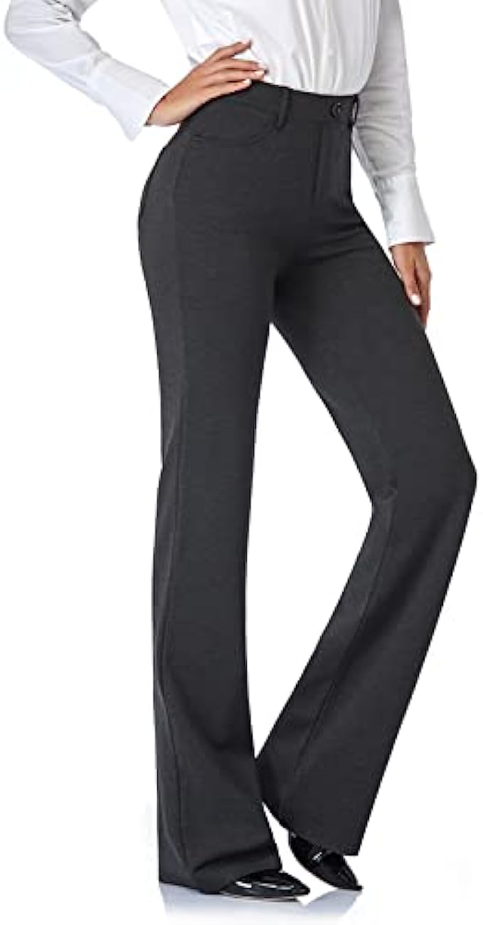 Vetinee Womens Dress Pants Business Casual High Waisted Wide Leg Trousers  Work Office Pull On Stretch Pants