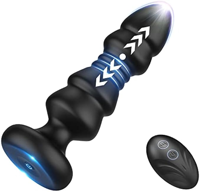 Thrusting Anal Toys Training Sets - Anal Sex Toy Remote Control Vibrating Butt Plug G Spot Vibrator, Anal Plug With 5 Vibrating & Thrusting Prostate Massager, Anal Sex Toys For Male and Female
