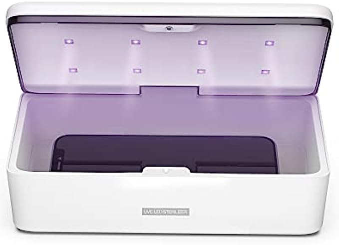 UV Light Sanitizer, Phone Sanitizer UV Box | UV Sterilizer Box for Smartphone | Clinically Proven Kills Germs Viruses & Bacteria UV-C Light Disinfector 2021 New Gift for Family Men