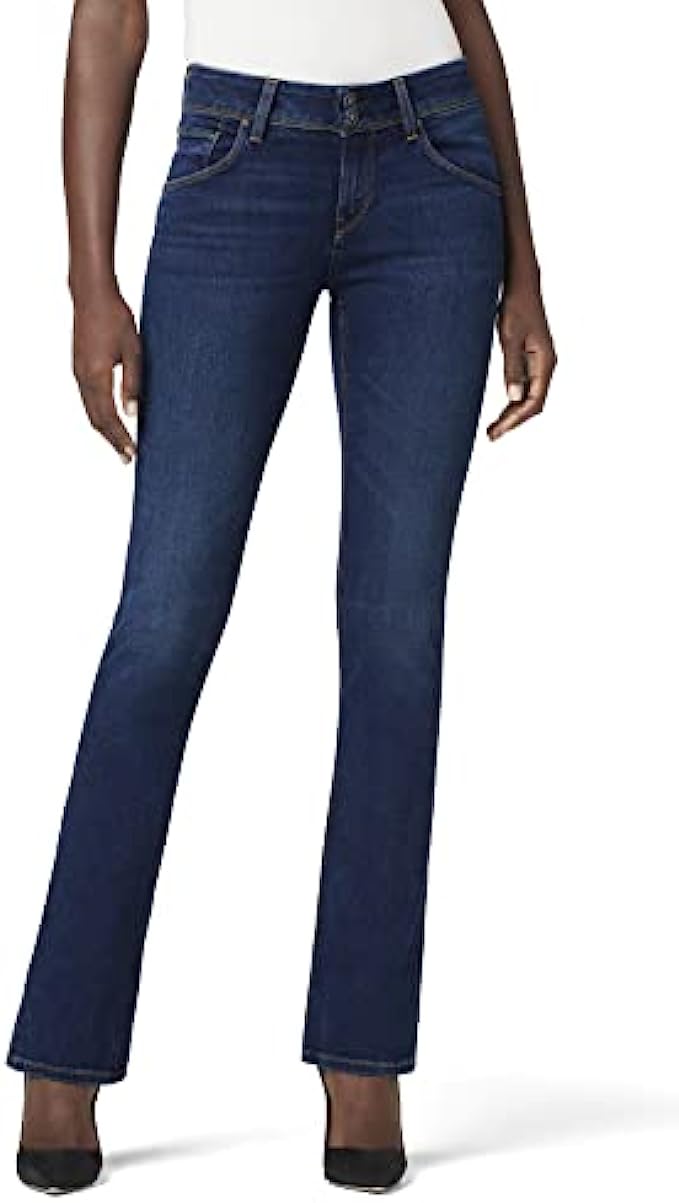 HUDSON Women's Beth Mid Rise, Baby Bootcut Jean with Back Flap
