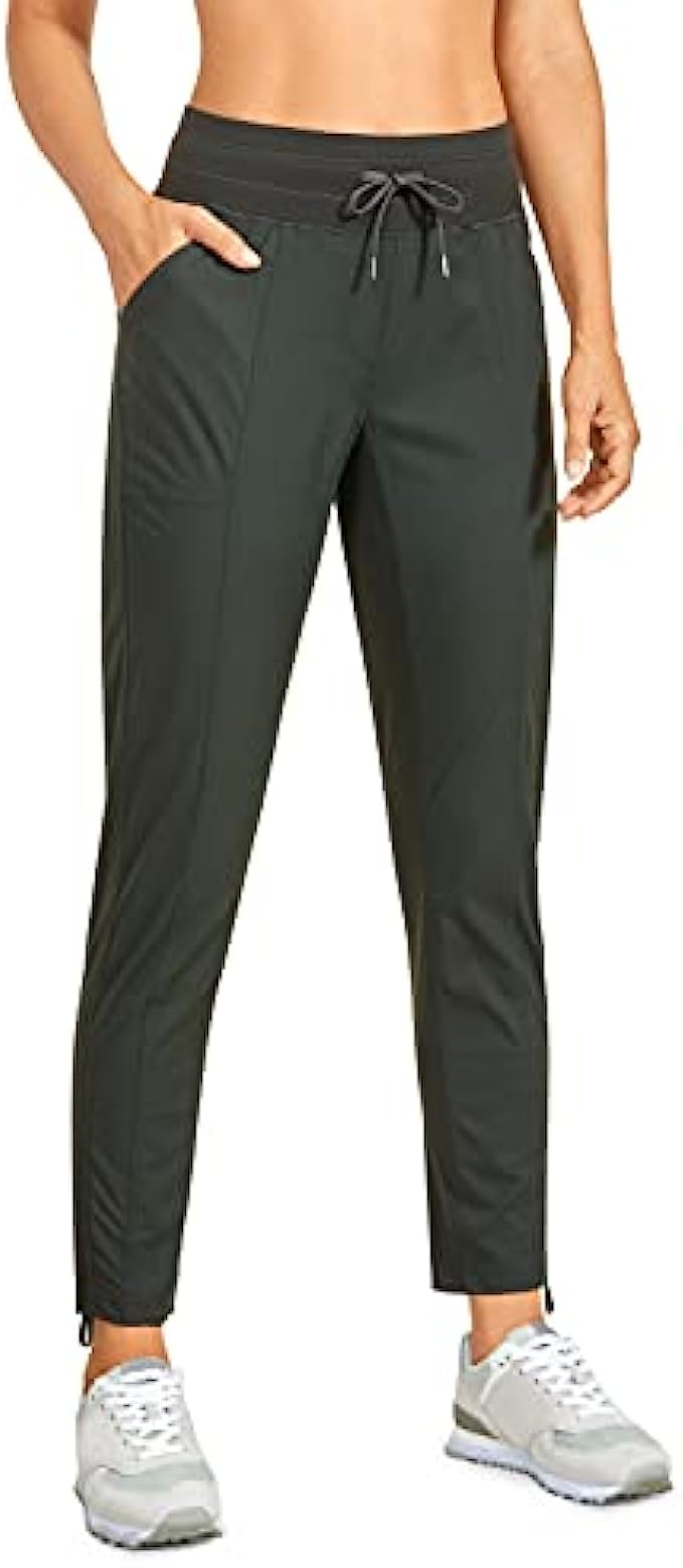 CRZ YOGA Womens Studio Casual 7/8 Pants 25" - Lightweight Workout Outdoor Athletic Track Travel Lounge Joggers Pockets