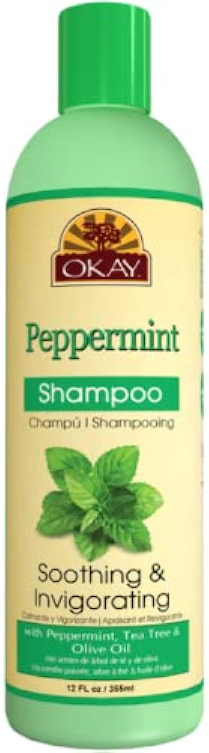 OKAY | Soothing and Invigorating Peppermint Shampoo | For All Hair Types & Textures | Refresh | Revitalize | Free of Sulfate, Silicone & Paraben | 12 oz