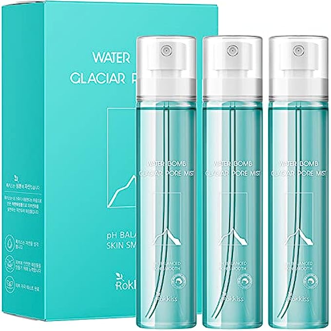Rokkiss Water Bomb Glaciar Pore Mist 10.14 oz - Facial mist spray, Spray moisturizer for body and face, Hydrating face mist
