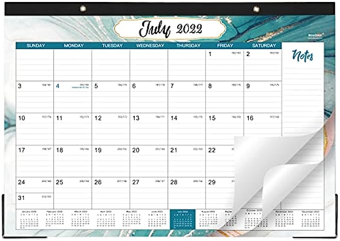 2022-2023 Desk Calendar - 18 Months Large Desk Calendar, 17"x 12", July 2022 - December 2023, Desk Calendar with Corner Protectors, Ruled Blocks & Notes, Easy Planning