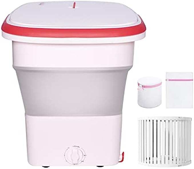 Portable Washing Machine Folding Mini Washer For Small Items Of Clothing  Like Baby Clothes Underwear Bra Sock (Pink), GENESIX003