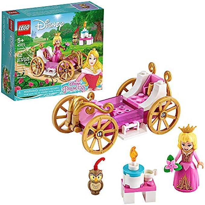LEGO Disney Aurora’s Royal Carriage 43173 Creative Princess Building Kit, New 2020 (62 Pieces)