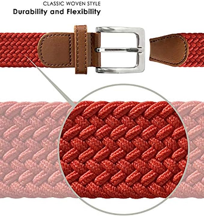 JUKMO Elastic Braided Belt, Stretch Woven Belt in Gift Box