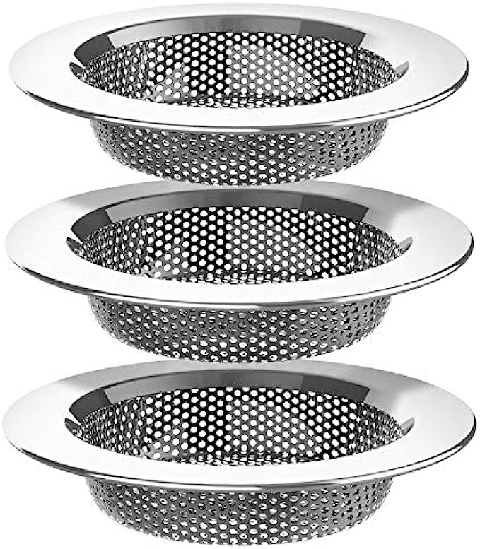 MR.SIGA Kitchen Sink Strainer, Stainless Steel Sink Drain Strainer, Dishwasher Safe, Pack of 3