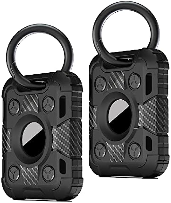 Sllsky AirTag Holder,Rugged Shockproof AirTag Keychain Case Compatible with Apple Air Tag Finder Locator for Tracker Dog Collar,Key Ring,Bike,Luggage-2Pack