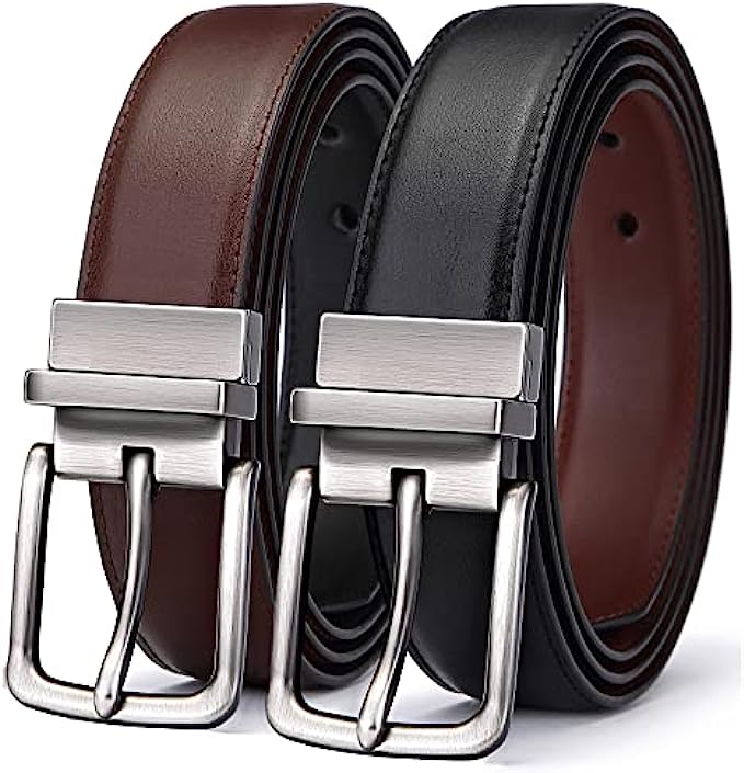 Men's Belt,Bulliant Reversible Belt 1.25" For Mens Casual Golf Dress pants shirts,One Reverse For 2 Sides