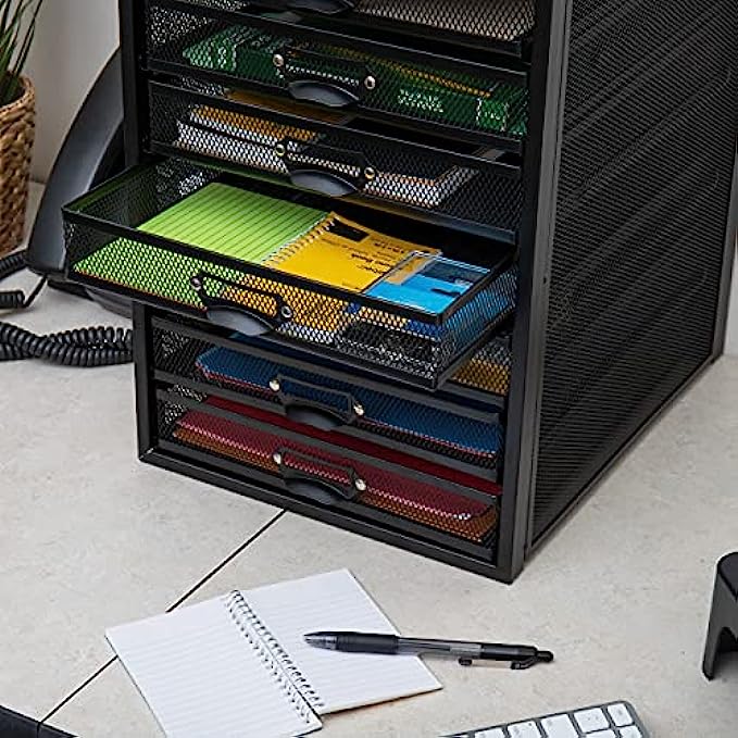  vedett Office Desk Organizer with 6 Compartments + Pen