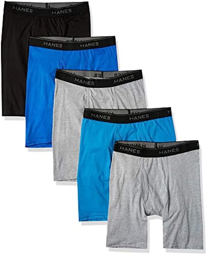 Hanes Ultimate Boys' 5-Pack Longer Length Boxer Briefs