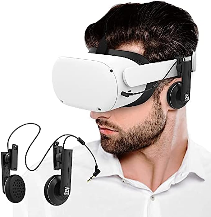 AMVR Compatible with Oculus Quest 2 Headphones, Headset for Meta Quest 2, with Comfortable Custom 3D 360 Degree Sound Stereo