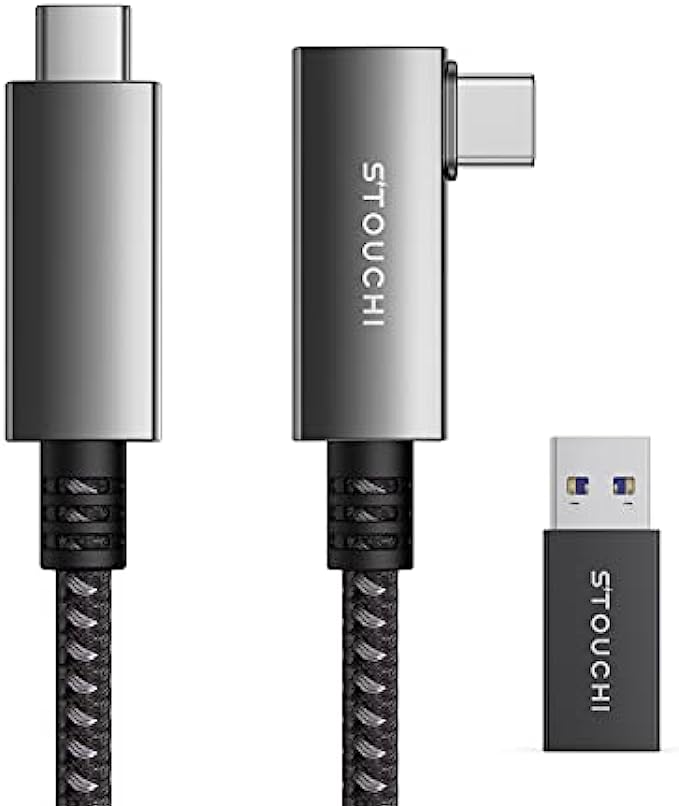 Link Cable Compatible with Quest 2 16FT, Stouchi Fiber-Optic Link Headset Cable USB C 3.2 Gen1 5Gbps Data Transfer & 3A Fast Charging Compatible with Oculus Quest 2 Headset and Gaming PC