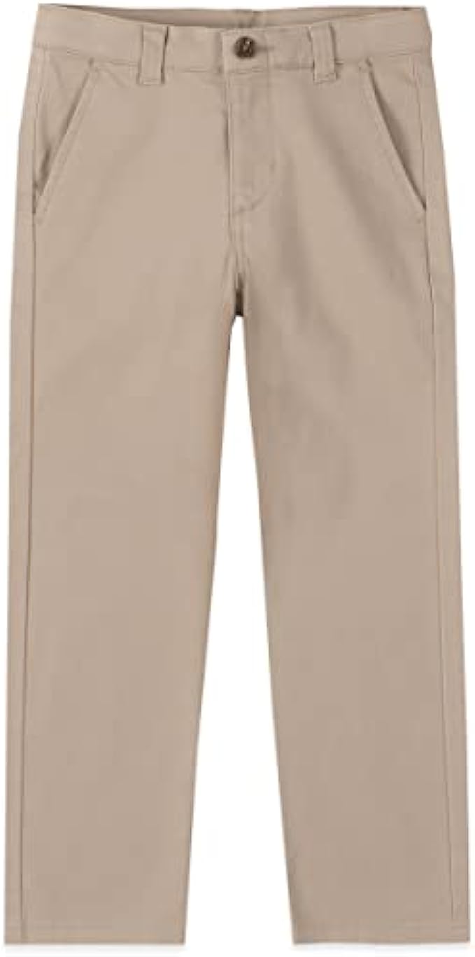 IZOD Boys' School Uniform Flat Front Twill Pants