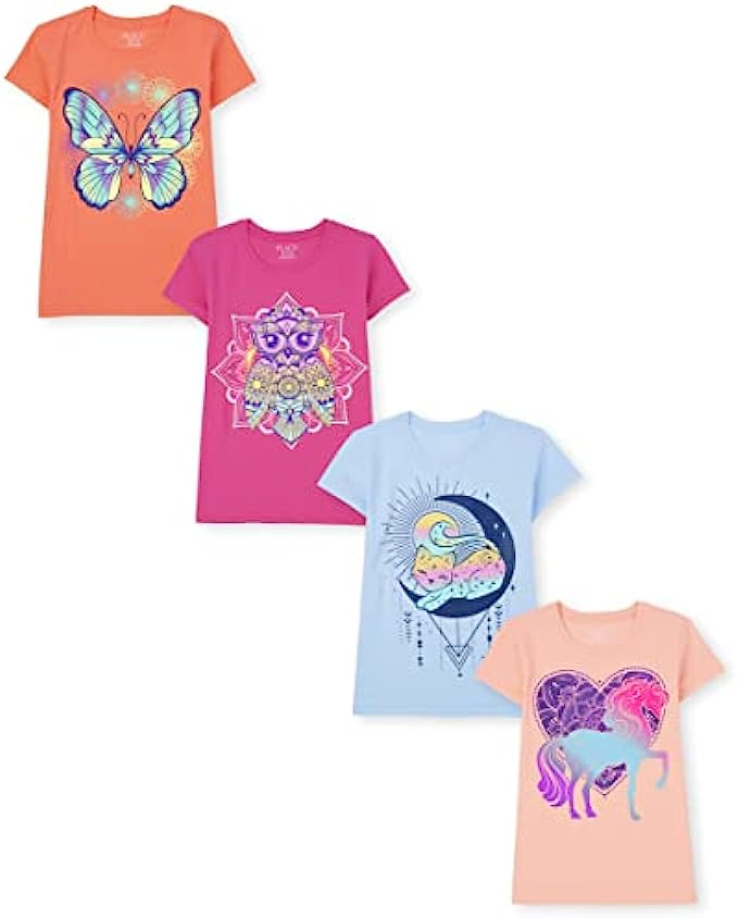 The Children's Place Girls Short Sleeve Graphic T-Shirt 4-Pack