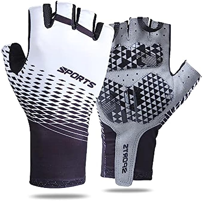Z&J SPORT Fishing Gloves/Rowing Gloves/Paddling Gloves /Sailing Gloves/Cycling Gloves, UV Protection Fingerless Gloves, Breathable Gloves for Sailing, Cycling, Kayaking, Surfing, Hiking