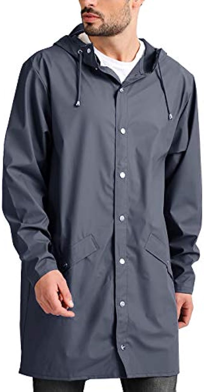 COOFANDY Men's Waterproof Rain Jacket with Hood Lightweight Packable ...