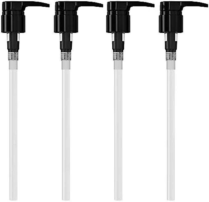 Shampoo/Conditioner Pumps, 4 Pack, For 1 Liter Bottles, 28/410 (Black)
