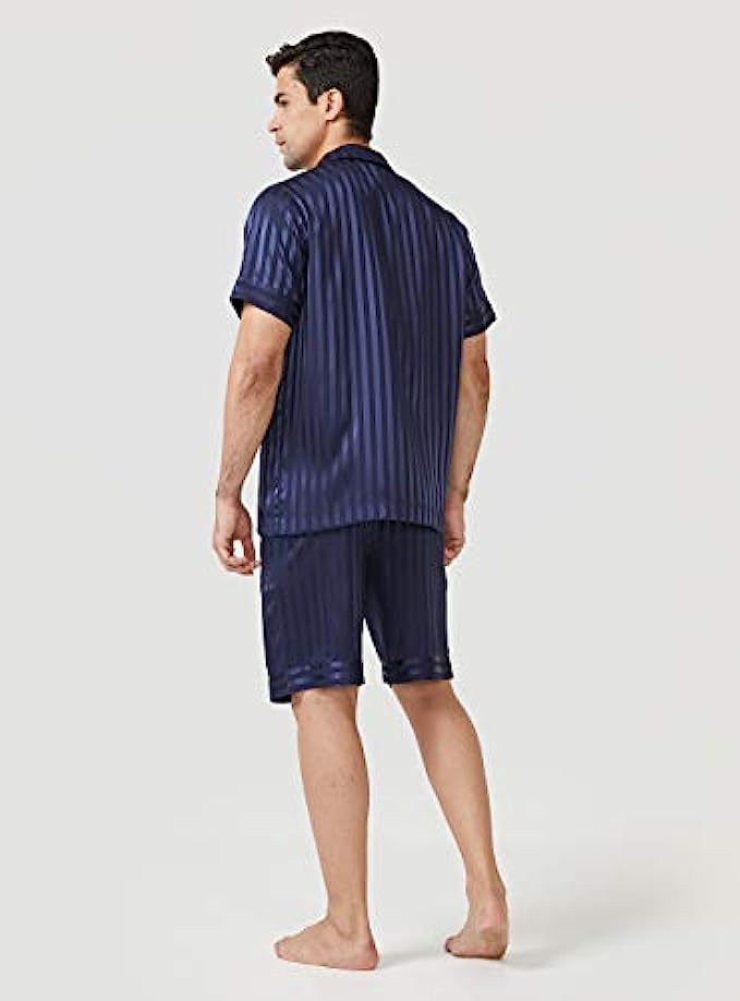 Lightweight Short Pajamas Cotton Button-Down David Archy Men Sleepwear