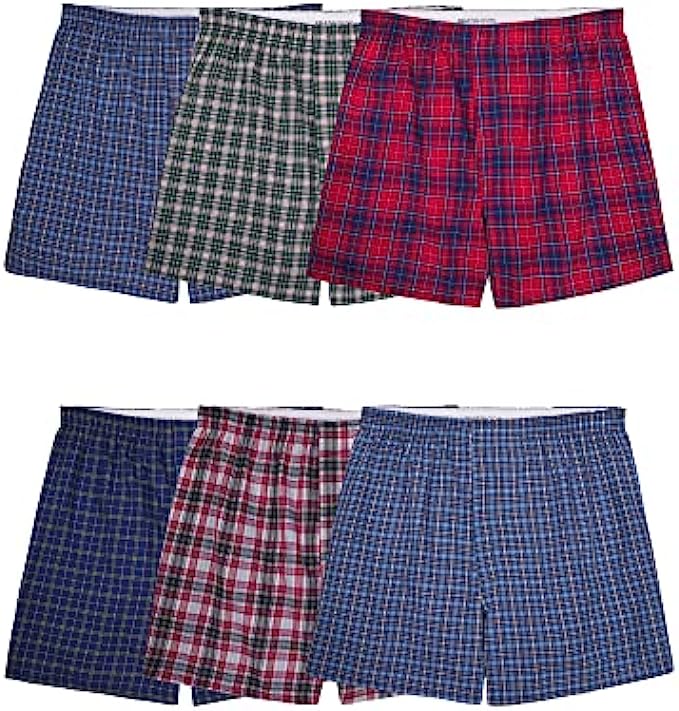 Fruit of the Loom Men's Tag-Free Boxer Shorts (Knit & Woven)