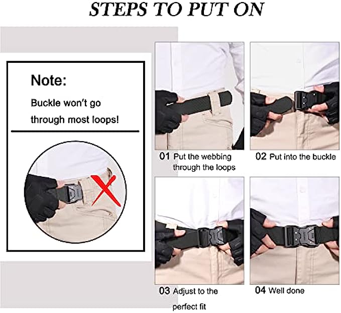 JUKMO Quick Release Tactical Belt, Military Work 1.5" Nylon  Hiking Belt with Heavy Duty