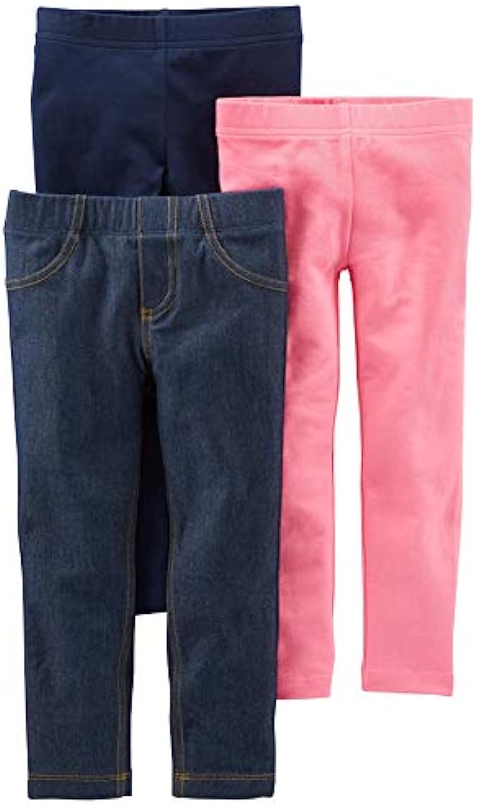 Simple Joys by Carter's Babies, Toddlers, and Girls' Leggings, Pack of 3