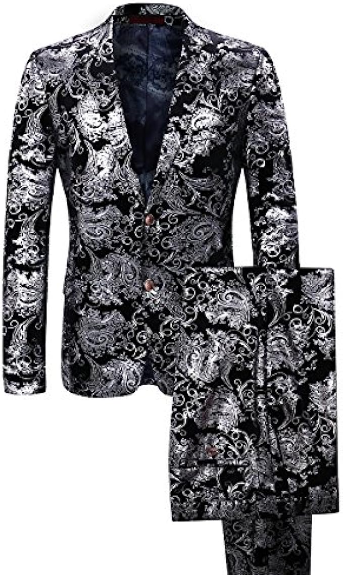 Cloudstyle Men's Dress Suit Single-Breasted 2 Pieces Slim Fit 2 Buttons Suits